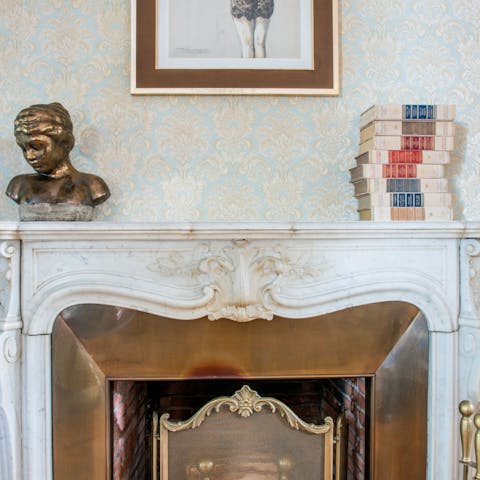 Grand marble fireplaces