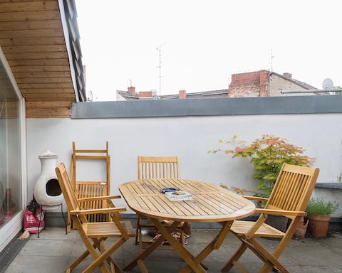 The charming rooftop terrace
