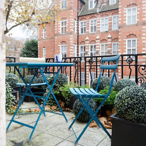 Enjoy a cup of coffee on your private balcony