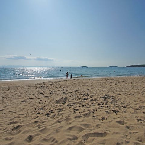 Enjoy classic bucket and spade days at Abererch Beach, 1.3 miles from here