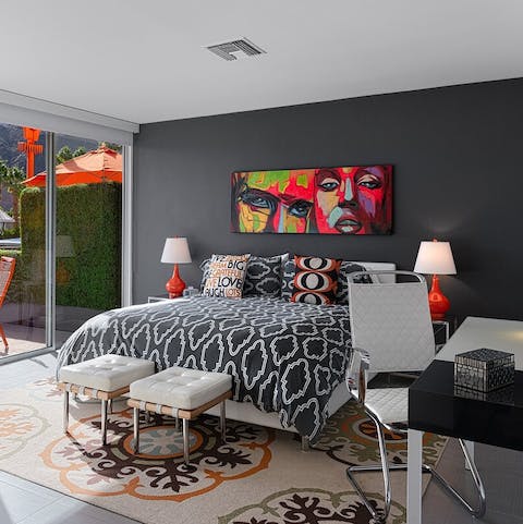 Wake up feeling energised in the funky bedroom