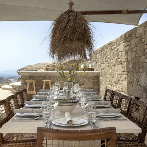 Savour an alfresco meal, prepared by your in-house chef