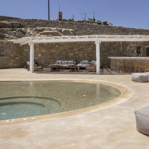 Plunge into your submerged crystalline hot tub