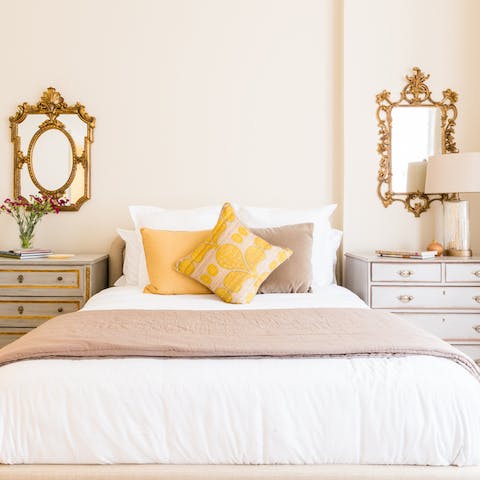 Sleep soundly in the regal bedrooms