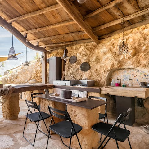 Cook up delicious Sicilian feasts in the outdoor kitchen