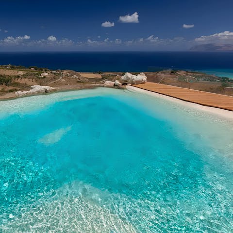 Cool off in the pool with views over the Gulf of Castellammare