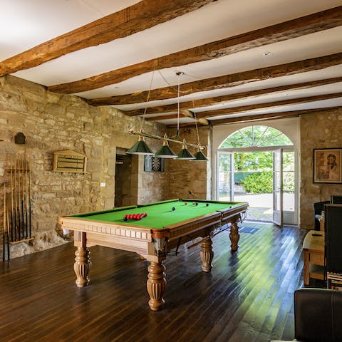 Practice your pool skills in your Billiard room