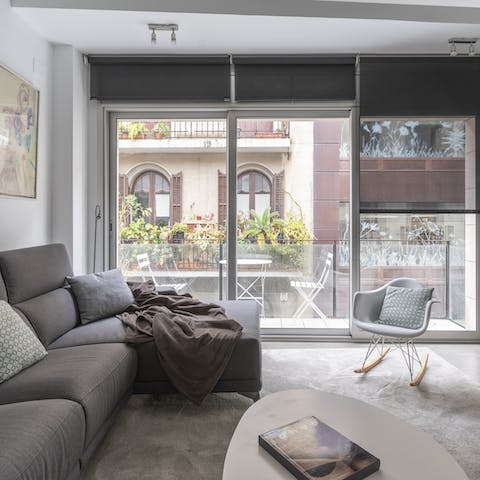 The private balcony looking onto the street