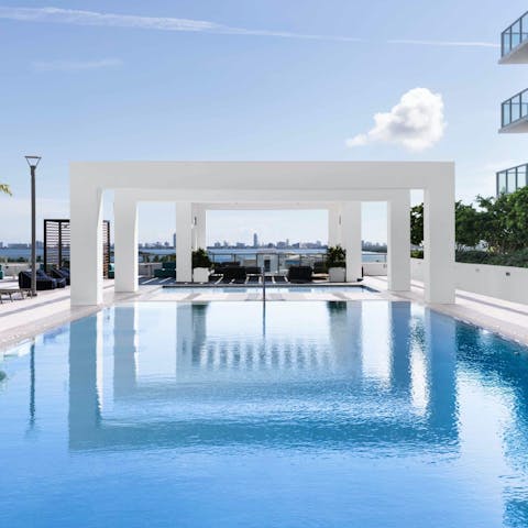 Take a dip in the building's shared pool