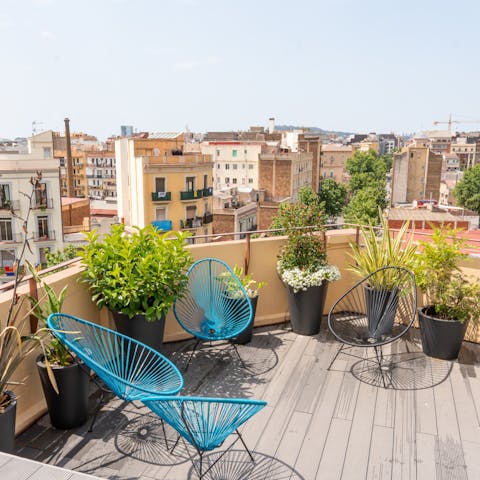 The retro rattan chairs
