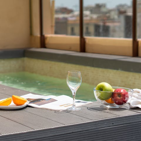 The rooftop pool