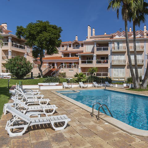 Spend long, hot summer days alternating between the loungers and the communal pool