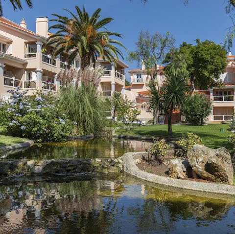Explore the picturesque residents'  garden