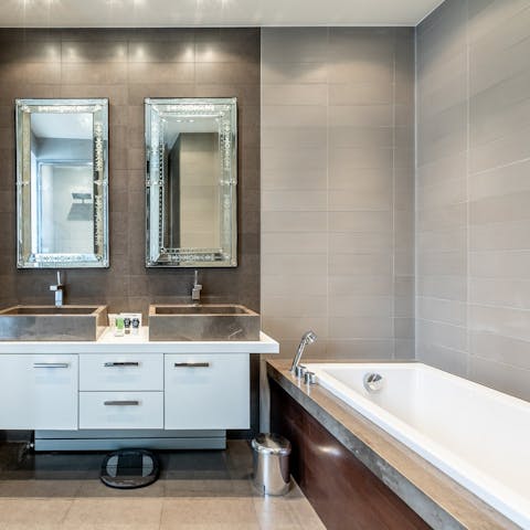 Soak your feet in the bathtub after climbing the Eiffel Tower