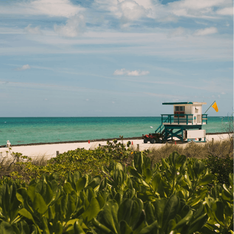 Stay on Collins Avenue, just a block away from the beach