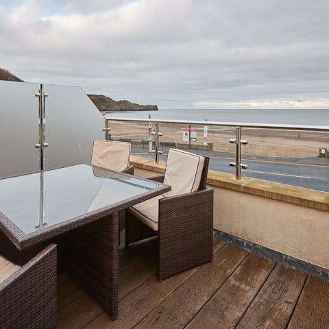 Savour morning coffees outside and drink up the sea vistas
