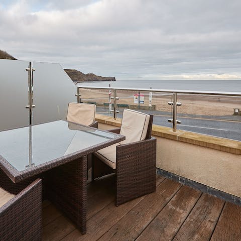 Savour morning coffees outside and drink up the sea vistas