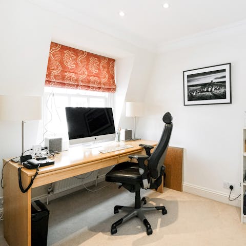Catch up on work while in London at this home's office