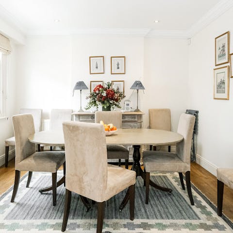 Enjoy some smoked salmon for breakfast at the dining table