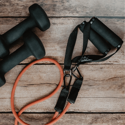 Stay on top of your fitness goals with a workout in the communal gym