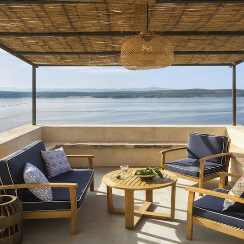 Gather for spectacular sunset drinks on the terrace