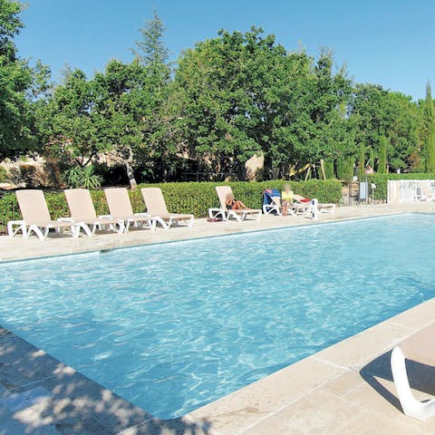 Cool off in the communal swimming pool