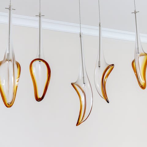 The funky kitchen lighting