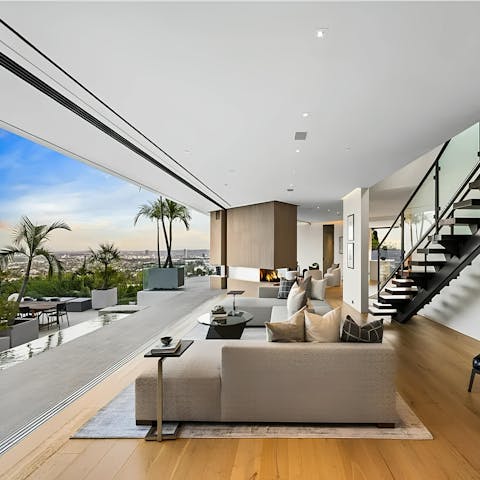 Unwind with the twinkling LA lights as your backdrop