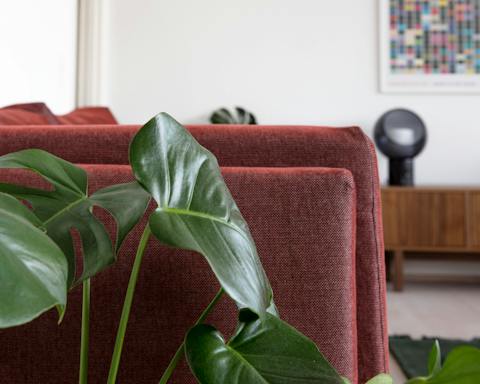 The dynamic mix of materials and colours