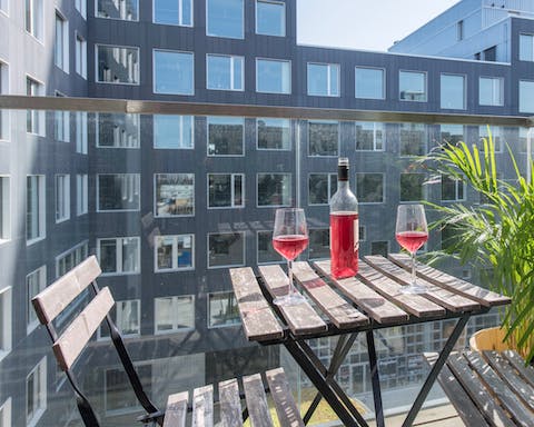 The sunny balcony for two