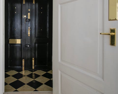 The chess board flooring
