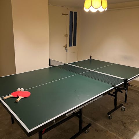 Get competitive with a game or two of table tennis