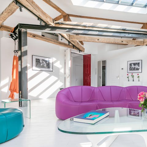 Recline in style on the boldly-curated furniture