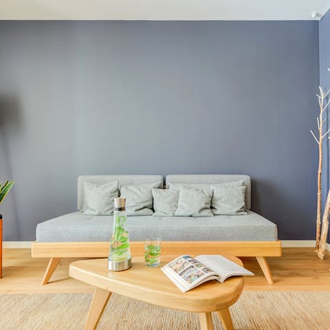 Relax in the Scandi-style minimalist living room
