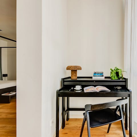 Catch up on emails in the secluded workspace