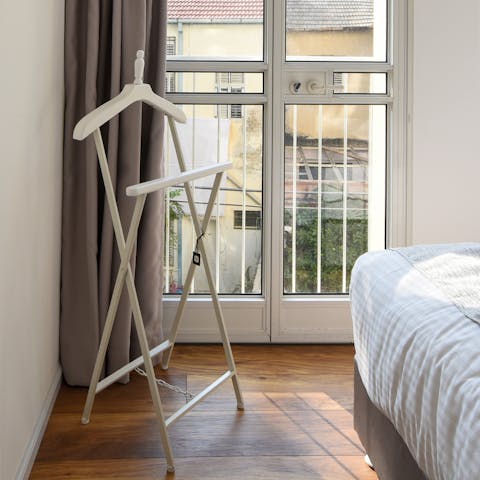The romantic balcony off the bedroom