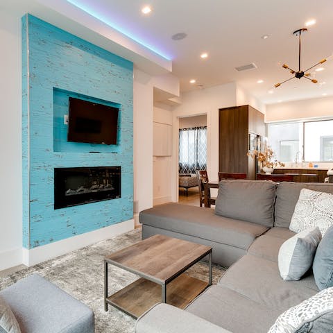 Unwind in your bright living room, margarita in hand