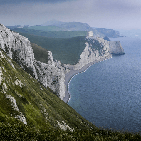 Venture down the Jurassic Coast, admiring its breath-taking topography