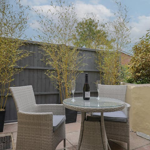 Make plans and share stories out on the terrace