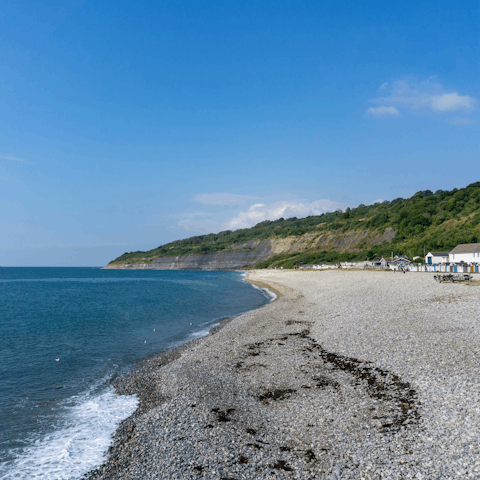 Stroll along the pebbly beaches of Lyme Regis