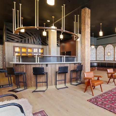 Grab a pre-dinner drink at the building's bar