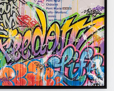 This graffiti-inspired artwork