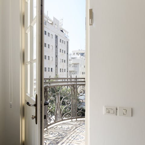 The charming French-style balconies