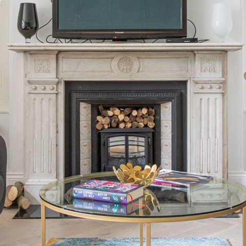 An original fireplace