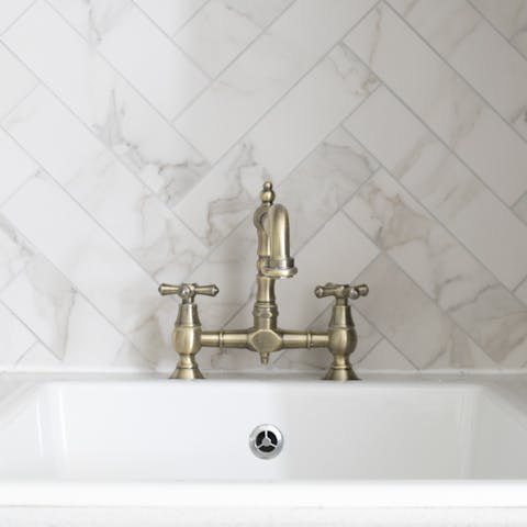 Brass bathroom fixtures