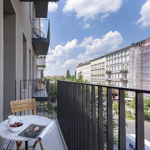 The cosy balcony with street views