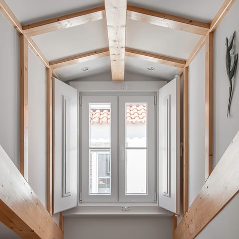 The beautiful attic window