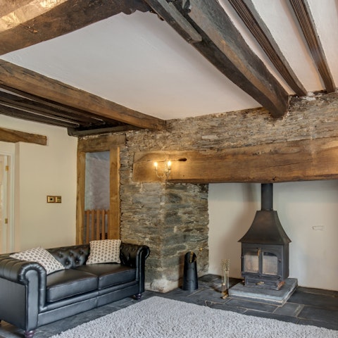 Get your glow on beside the inglenook fireplace