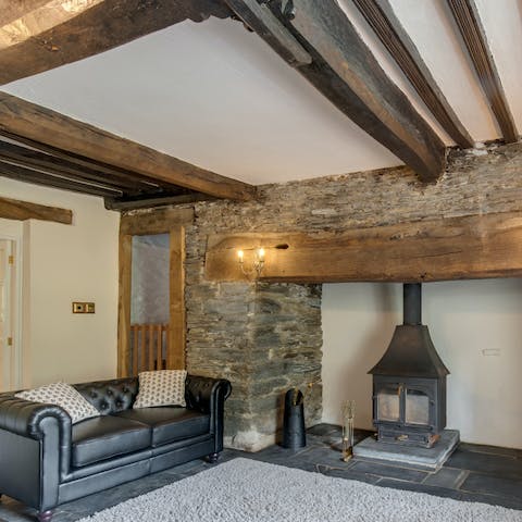 Get your glow on beside the inglenook fireplace