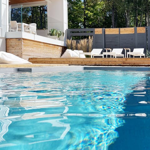 Take a refreshing dip in the private swimming pool